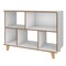 Manhattan Comfort Minetta 5-Shelf Mid-Century Low Bookcase in White